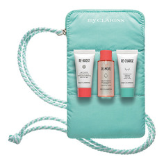 CLARINS Набор в косметичке: Очищающая мицеллярная вода для лица My Clarins 10мл, Матирующий гель для кожи лица, склонной к появлению несовершенств My
