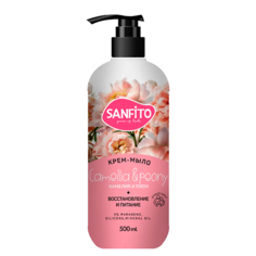 Мыло жидкое SANFITO Жидкое крем-мыло Камелия и пион Восстановление и питание 500.0