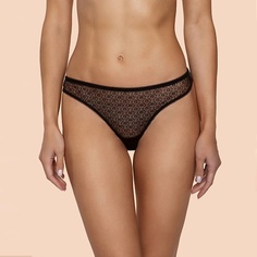 LUCE DEL SOLE Трусы бразилиана средней посадки из микрофибры с кружевом