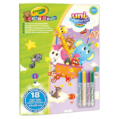 раскраска CRAYOLA Набор Mini Kids Uni-Creatures: Раскраски + Смываемые фломастеры