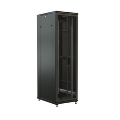 Шкаф напольный 19", 22U WRLine WR-TT-2268-DD-RAL9004 коммутационный 600x800мм пер.дв.перфор.2ств. задн.дв.перфор.2-хст. 2 бок.пан. 800кг черный 710мм