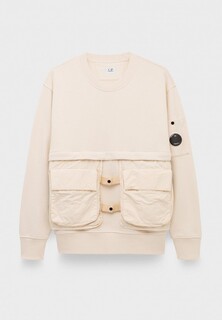 Свитшот C.P. Company diagonal raised fleece mixed detachable sweatshirt pistachio shell