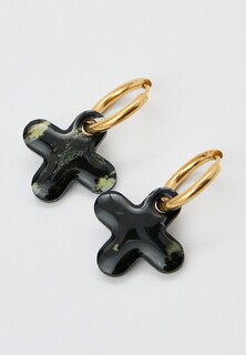 Серьги Recycle.Object Cross earrings black