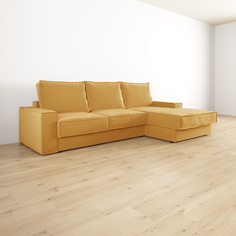 Диван угловой правый Бергамо Лазурит