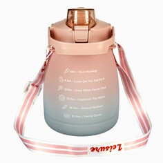 Бутылка для воды, 1.3 л, 20.5 х 12 см, розовая NO Brand