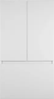 Шкаф двустворчатый Misty Амур Э-Ам08060-012Бк 60x110 см, над стиральной машиной, с бельевой корзиной, белый глянец