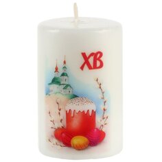 Свеча декоративная, 8х5х5 см, С Праздником Пасхи, 28 1485 8160