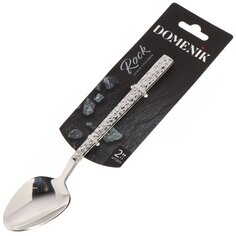 Ложка нержавеющая сталь, 2 предмета, столовая, Domenik, Rock, DMC021