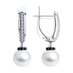 Серьги SOKOLOV из серебра с жемчугом и фианитами