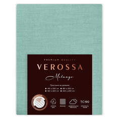 Простыни простыня на резинке VEROSSA Melange 180х200см диагональ изумруд, арт.776169