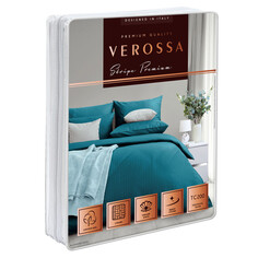 Комплекты 1,5-спальные постельное белье 1,5сп VEROSSA Stripe сатин-страйп 2 нав.70х70см изумрудное, арт.744099
