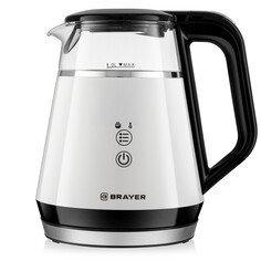 Чайники электрические чайник электрический, BRAYER BR1084 1100Вт 1л белый
