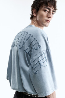 футболка мужская Футболка oversize с вареным эффектом и принтом Befree