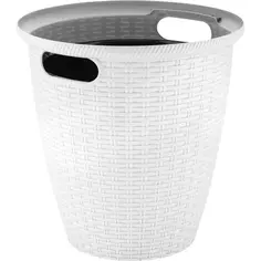 Кашпо для цветов Ingreen Rattan ø47 см h25.3 см v50/27 л пластик белоснежный жасмин
