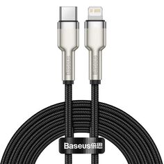 Кабель Baseus CATLJK-B01 Type-C - Lightning 20W 2m; PD 20W (для iPhone 12 серии), PD 18W (для iPhone 8-11 серии), цинковый сплав + нейлоновая оплётка,