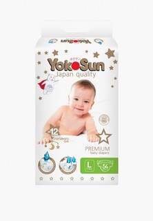 Подгузники Yokosun Premium, L (9-13 кг), 54 шт