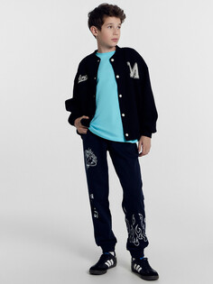 Брюки для мальчиков синие с печатью Mark Formelle