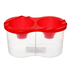 Набор стаканов непроливаек двойных 300мл 2шт calligrata сн-3, красный