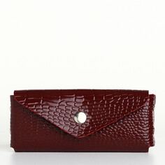 Ключница, 15*1*6см, textura, на кнопке, кольцо, крокодил бордовый