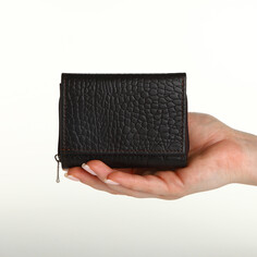 Кошелек жен, 12-02-07, 8*3*10; textura, 2отд на молнии; 2отд, д/кред, крокодил коричневый 17 1055529