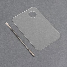 Палитра для смешивания лаков, 10 × 15 см, с шабером 15 см, цвет прозрачный глянцевый Queen Fair