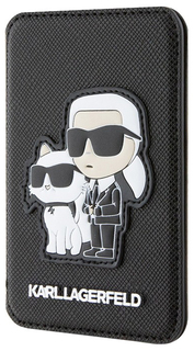 Karl Lagerfeld Чехол-бумажник Lagerfeld Saffiano Karl & Choupette Cardslot MagSafe, черный