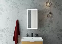 Зеркальный шкаф 35x65 см белый матовый L Art&Max Techno AM-Tec-350-650-1D-L-DS-F