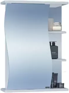 Зеркальный шкаф 50x70 см белый глянец Санта Волна 101005 Santa