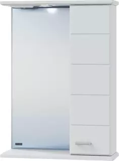 Зеркальный шкаф 50x76 см белый глянец Санта Омега 107002 Santa