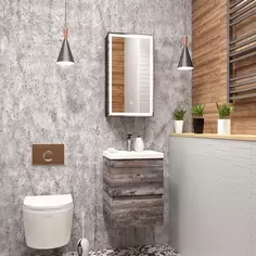 Зеркальный шкаф 35x65 см черный матовый R Art&Max Techno AM-Tec-350-650-1D-R-DS-F-Nero