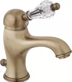 Смеситель для раковины с донным клапаном бронза, ручка Swarovski Cezares Vintage VINTAGE-LSM1-02-Sw