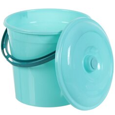 Ведро пластик, 10 л, с крышкой, мята, хозяйственное, Violet, 021023