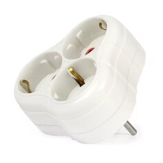 Тройник 3 гнезда, с заземлением, круглый, 16 А, 250 В, Smartbuy, SBE-16-A01-3z