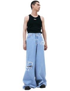 Широкие джинсы с логотипом Vetements