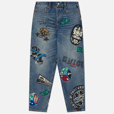 Мужские джинсы Evisu Take A Chance All Over Print, цвет синий