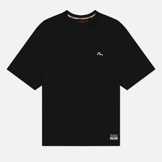 Мужская футболка Evisu Seagull Print & Lucky Charm Applique, цвет чёрный