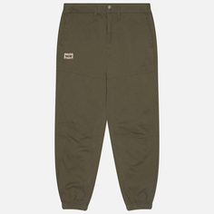 Мужские брюки Evisu Seagull & Kamon Applique 3D Cut Joggers, цвет оливковый