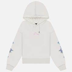 Женская толстовка Evisu 3D Segull Printed & Floral Emroidery Croppedd Hoodie, цвет белый