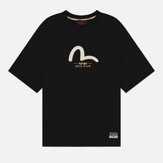Мужская футболка Evisu Seagull & Daicock & Kamon Gold Print, цвет чёрный