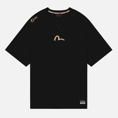 Мужская футболка Evisu Seagull Applique & Daicock & Carp Print, цвет чёрный