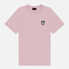 Женская футболка Evisu Logo Printed & Fortune Cat Embroidery Badge Boyfriend, цвет розовый