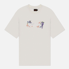 Женская футболка Evisu Printed Floral & Rhinestone Logo Oversized, цвет белый