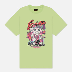 Женская футболка Evisu Logo & Fortune Cat Printed Boyfriend, цвет зелёный
