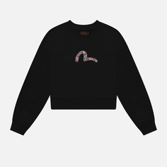 Женская толстовка Evisu Rhinestone Seagull Cropped, цвет чёрный