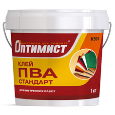 Клей ПВА и клей для дерева клей ПВА ОПТИМИСТ К501 1кг, арт.4607067841773