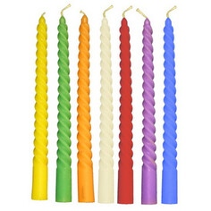 Свечи античные и витые свеча Витая 24х2,5см микс цвета 7ч/г без аромата