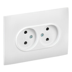 Розетки встраиваемые розетка 2 поста IEK Skandy б/з с/ш 10А арктический белый