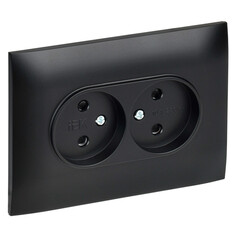 Розетки встраиваемые розетка 2 поста IEK Skandy б/з с/ш 10А черный