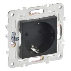 Розетки встраиваемые розетка 1 пост IEK Skandy с/з/ с/ш 16А черный