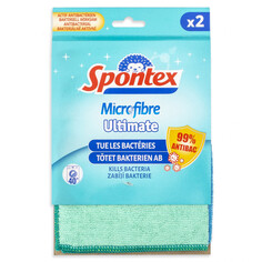 Салфетки универсальные из микрофибры салфетка SPONTEX Ultimate 30х30см 2шт антибактериальная микрофибра